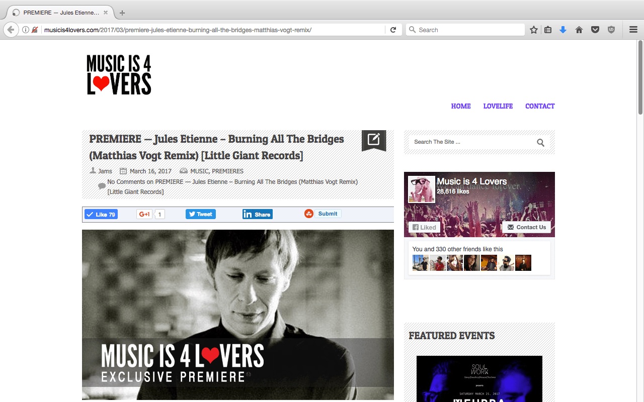 Matthias Vogt featured on Music is 4 Lovers